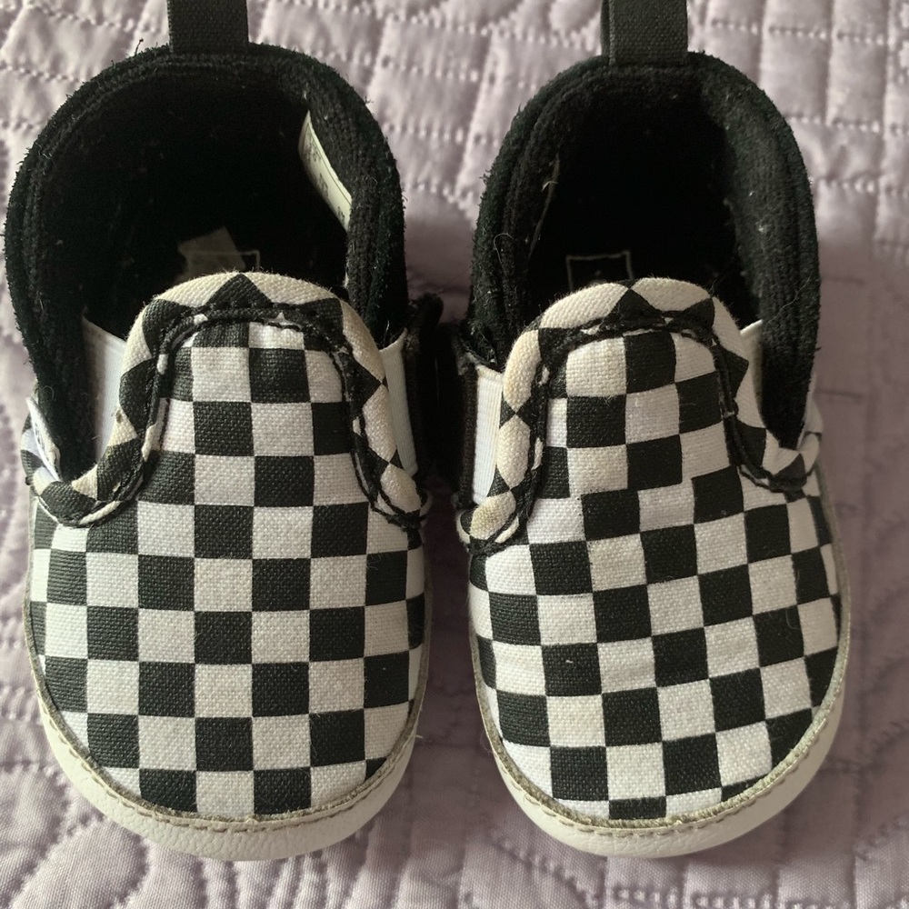 Black and white soft bottom vans